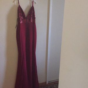 Maroon Sequined Dress
